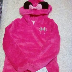 Disney pink soft hooded minnie mouse pullover